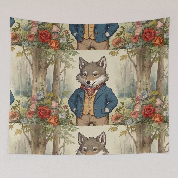 Item preview,  Beatrix Potter Style cute Wilbur Wolf in the woods vintage illustration art designed and sold by Vintage Designs +.
