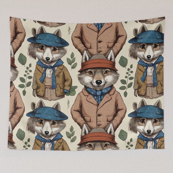 Item preview, Beatrix Potter Style cute Wilbur Wolf  vintage illustration art designed and sold by Vintage Designs +.