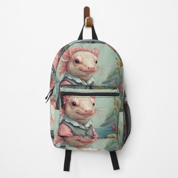 Item preview, Beatrix Potter Style cute Annie Lotl the Axolotl  vintage illustration art designed and sold by Vintage Designs +.