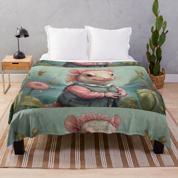 Aperçu de l'œuvre Illustration vintage de la mignonne Annie Lotl l'Axolotl de style Beatrix Potter créée et vendue par Vintage Designs +.
