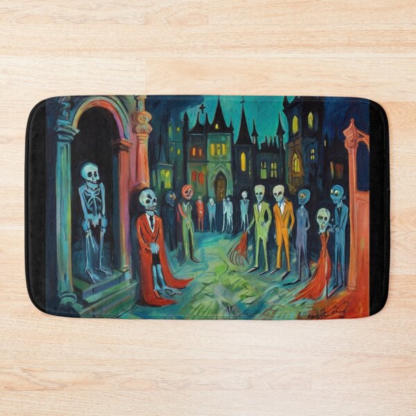 Item preview, Into the Halloween horror crypt at night vintage expressionistic art designed and sold by Vintage Designs +.