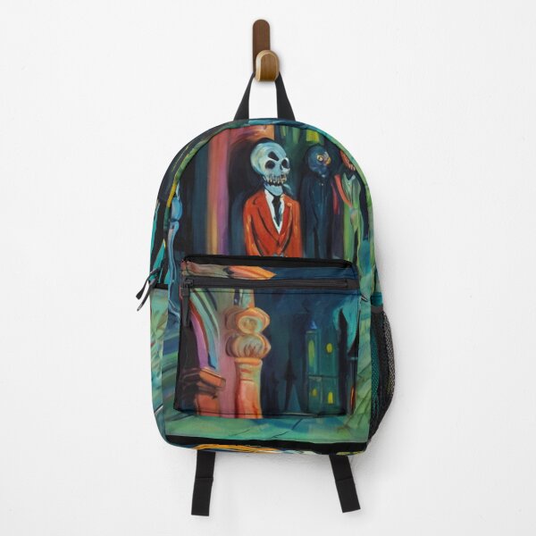 Item preview, Into the Halloween horror crypt at night vintage expressionistic art designed and sold by Vintage Designs +.