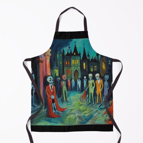 Item preview, Into the Halloween horror crypt at night vintage expressionistic art designed and sold by Vintage Designs +.