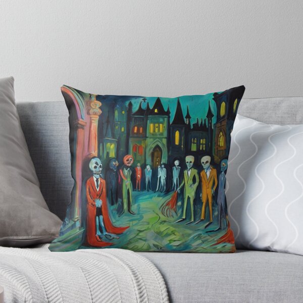 Item preview, Into the Halloween horror crypt at night vintage expressionistic art designed and sold by Vintage Designs +.
