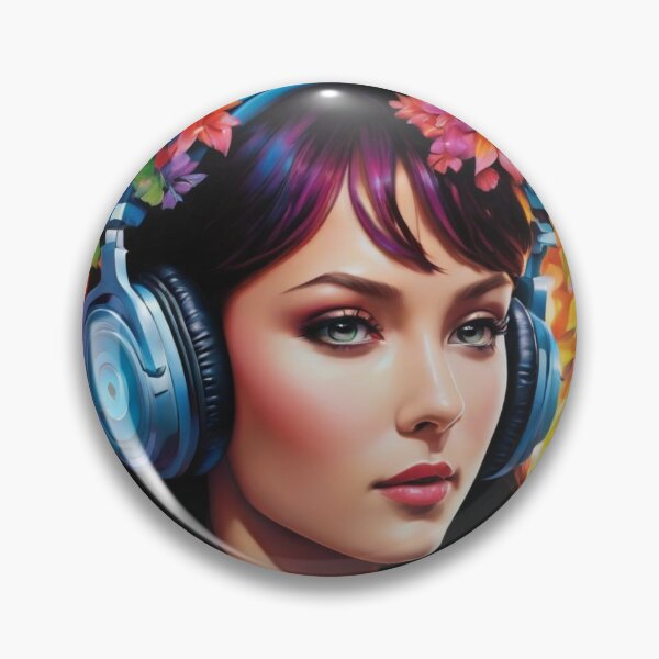 Artikelvorschau, Schönes Mädchen mit Headset entworfen und verkauft von CodingBee33.