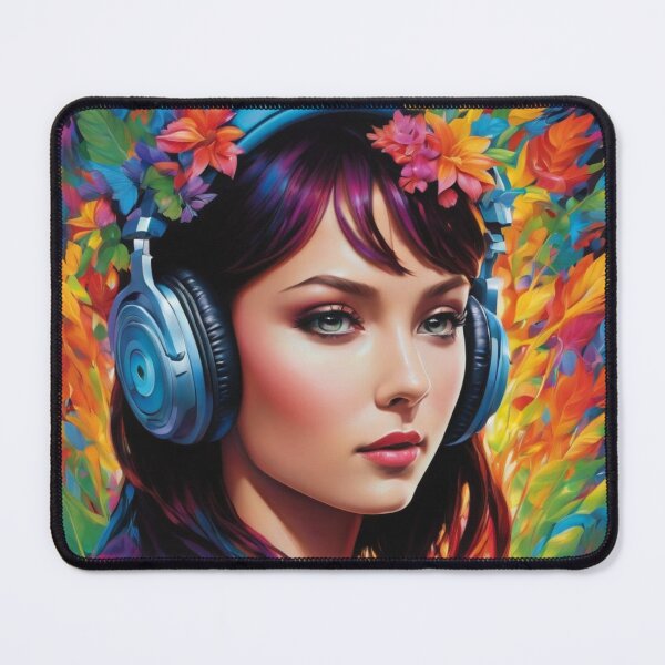 Artikelvorschau, Schönes Mädchen mit Headset entworfen und verkauft von CodingBee33.