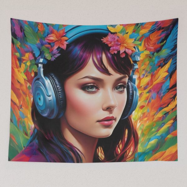 Item preview, Beautiful Girl with Headset designed and sold by CodingBee33.