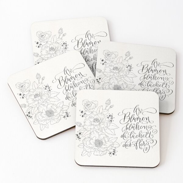 Artikelvorschau, Blumen, Line-Art Peonies, Motivationsspruch, florales Muster  entworfen und verkauft von Sandra Brezina.