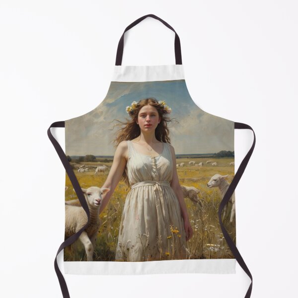 Item preview, Girl in a field with Lambs after William Bougereau designed and sold by Vintage Designs +.