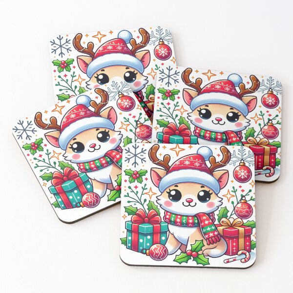 Item preview, Festive Fox in Holiday Hat with Gifts and Holly designed and sold by lubushop1.