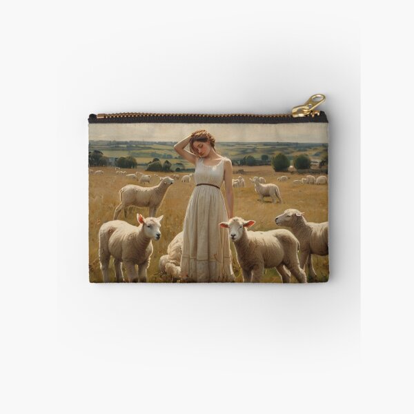 Item preview,  Girl in a field with Lambs after William Bougereau designed and sold by Vintage Designs +.