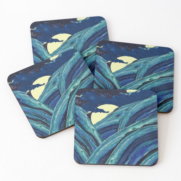 Item preview, Big blue stormy waves in night sky  designed and sold by The Iconic Aussie.