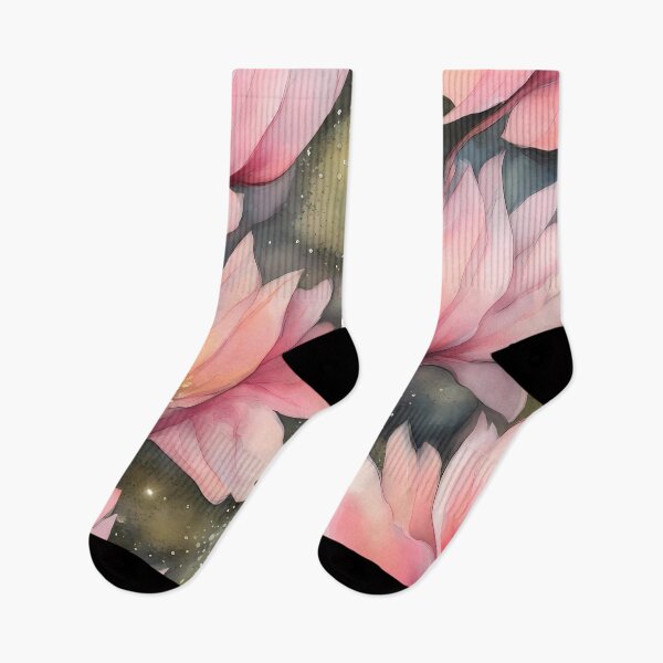 Item preview, Pink Waterlilies with Pond Leaves designed and sold by CalmnessbyChoice.