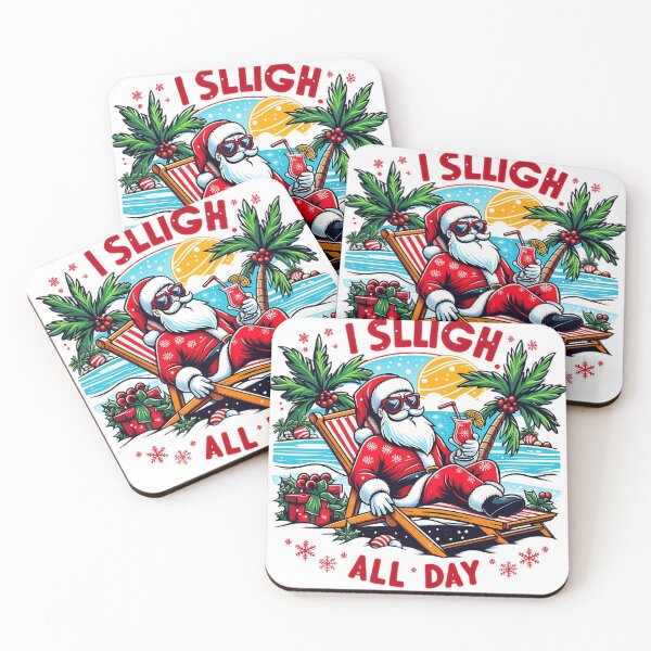 Item preview, Funny Christmas Santa’s _I Sleigh All Day_ Tropical Holiday Design designed and sold by ahmedouazza.