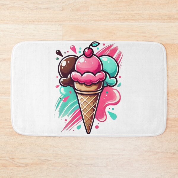 Item preview, Vibrant Triple Scoop Ice Cream Art - Fun Dessert Design designed and sold by Kashear.