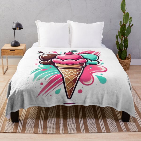 Item preview, Vibrant Triple Scoop Ice Cream Art - Fun Dessert Design designed and sold by Kashear.