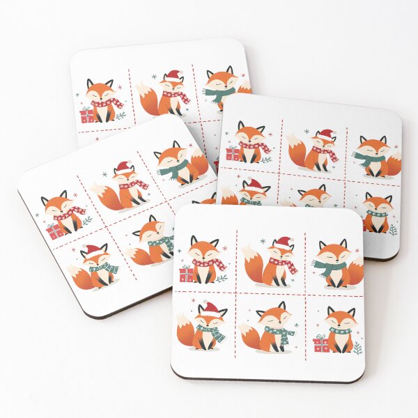 Item preview, Christmas Foxes Chequerboard designed and sold by Foxx-One.