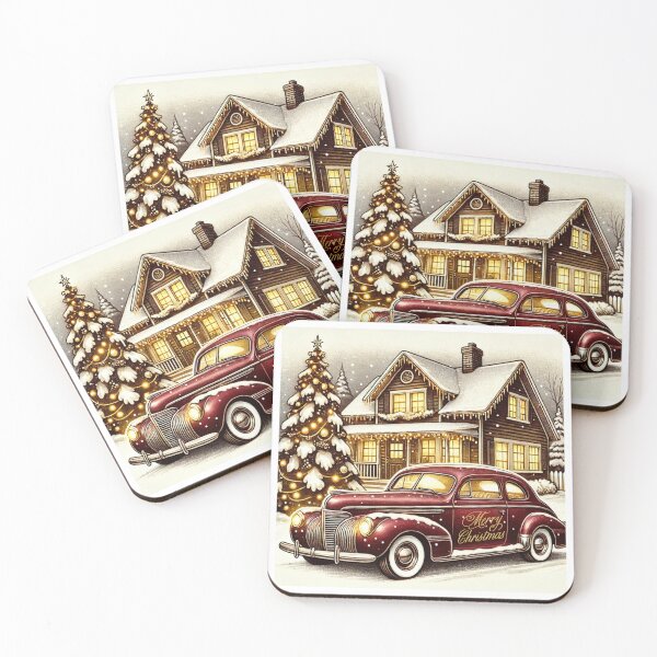 Item preview, Merry Christmas Charming Cottage Christmas Scene Card designed and sold by The Art of Kkatarynka.