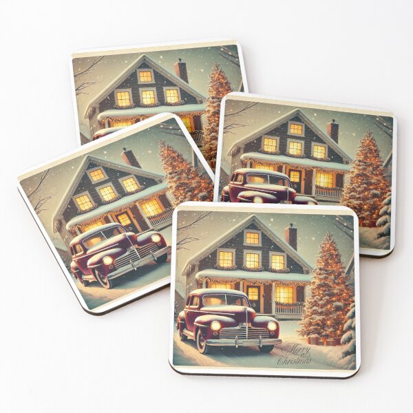 Item preview, Merry Christmas Charming Cottage Christmas Scene Card designed and sold by The Art of Kkatarynka.