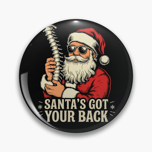 Item preview, Santa's Got Your Back - Funny Vintage Christmas Spine Design designed and sold by FocusedPatterns.