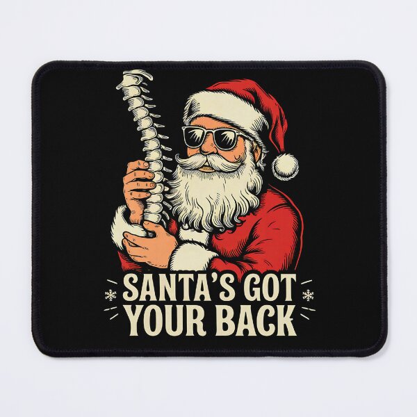 Item preview, Santa's Got Your Back - Funny Vintage Christmas Spine Design designed and sold by FocusedPatterns.