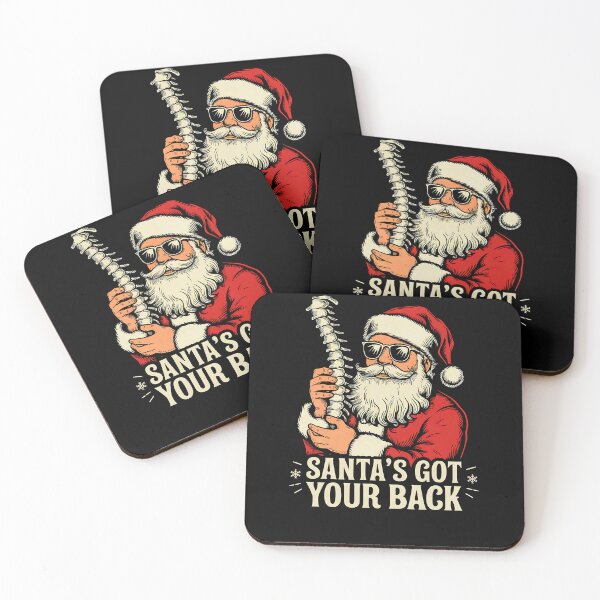 Item preview, Santa's Got Your Back - Funny Vintage Christmas Spine Design designed and sold by FocusedPatterns.