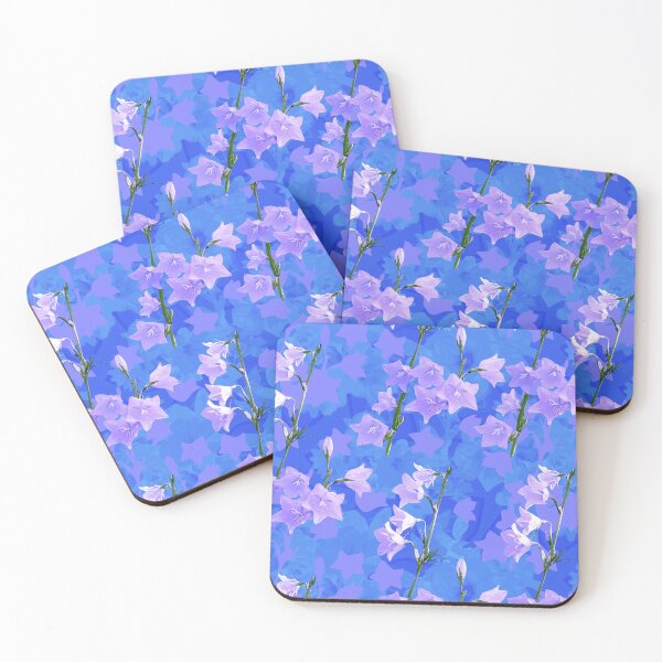 Item preview, Sunlit Balloon Flower Stems Half Drop Soft Blue 355bf0 designed and sold by Art in My Loft.