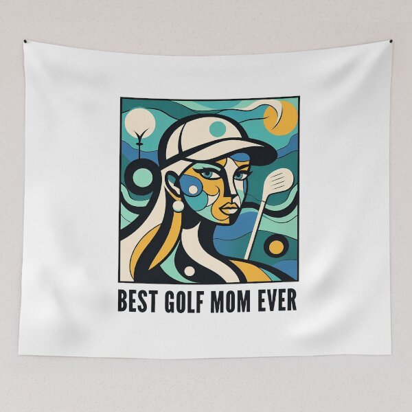 Artikelvorschau, Golf Mom – Zeitgenössisches minimalistisches kubisches Kunstdesign entworfen und verkauft von OzzFrequency.