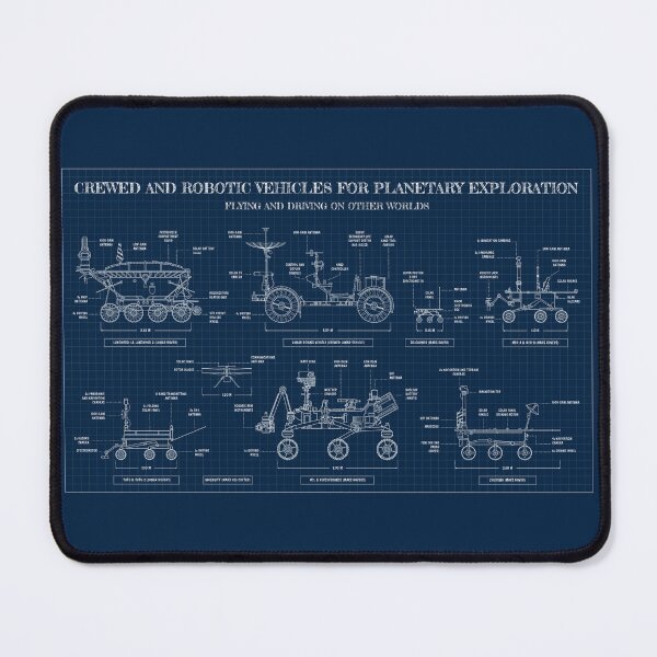 Item preview, Crewed and Robotic Vehicles for Planetary Exploration (Navy Blueprint) designed and sold by BGALAXY.