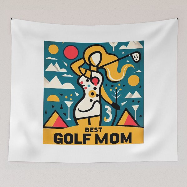 Artikelvorschau, Golf Mom – Zeitgenössisches minimalistisches kubisches Kunstdesign entworfen und verkauft von OzzFrequency.