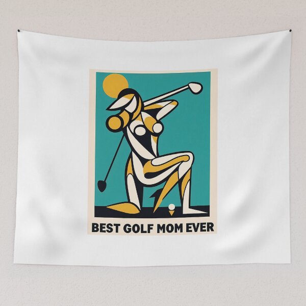 Artikelvorschau, Golf Mom – Zeitgenössisches minimalistisches kubisches Kunstdesign entworfen und verkauft von OzzFrequency.