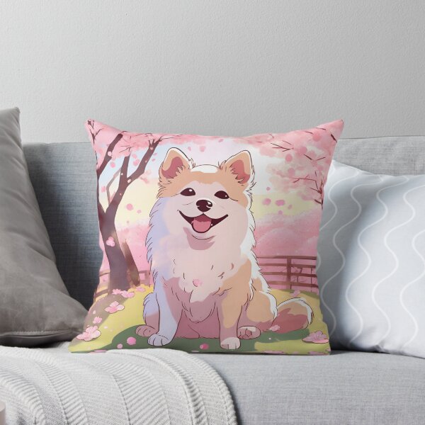 Item preview, Little Japanese Kawaii Dog Sakura Flowers designed and sold by Gina-Rosa.