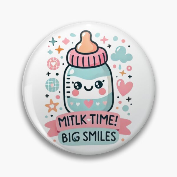 Item preview, Milk Time Big Smiles Cute Bottle Art designed and sold by PixelMuse2024.