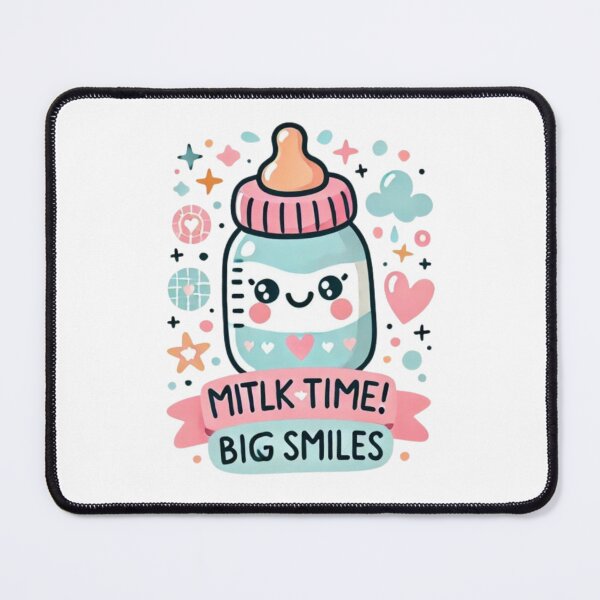 Item preview, Milk Time Big Smiles Cute Bottle Art designed and sold by PixelMuse2024.