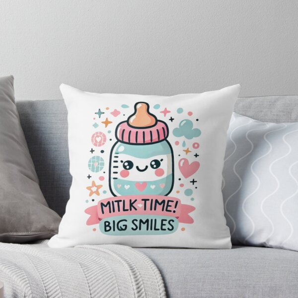 Item preview, Milk Time Big Smiles Cute Bottle Art designed and sold by PixelMuse2024.