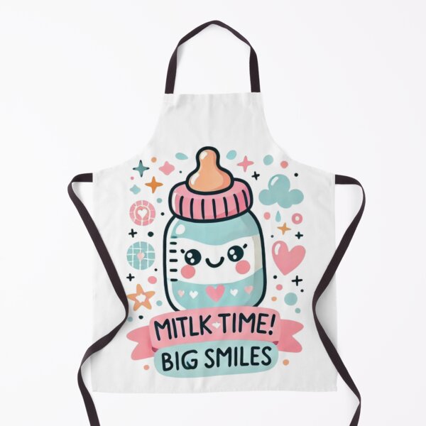 Item preview, Milk Time Big Smiles Cute Bottle Art designed and sold by PixelMuse2024.
