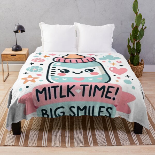 Item preview, Milk Time Big Smiles Cute Bottle Art designed and sold by PixelMuse2024.