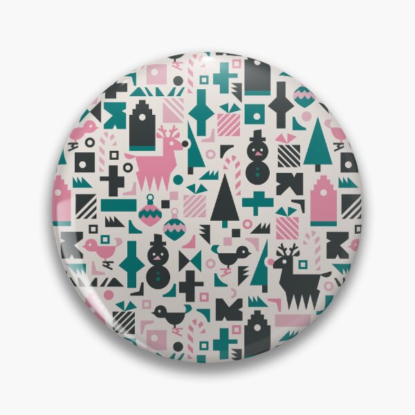 Item preview, Geo Cute Christmas l Pink Forest Green designed and sold by cathyvandelaak.