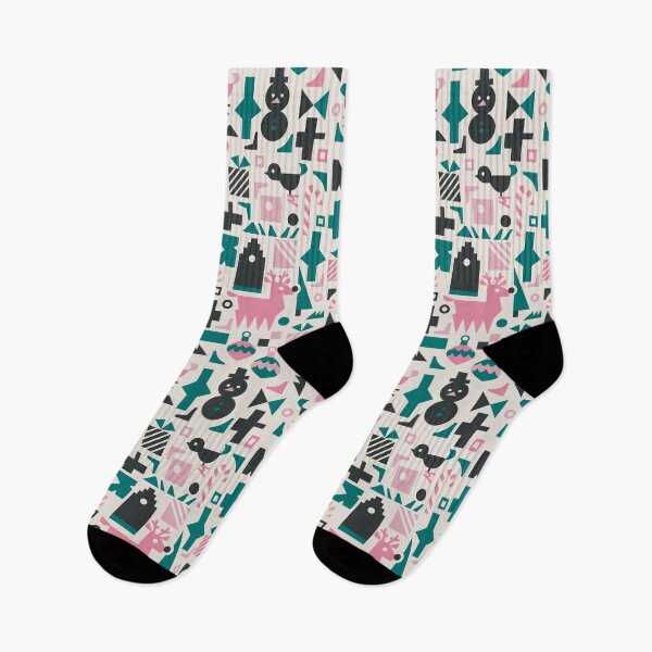 Item preview, Geo Cute Christmas l Pink Forest Green designed and sold by cathyvandelaak.