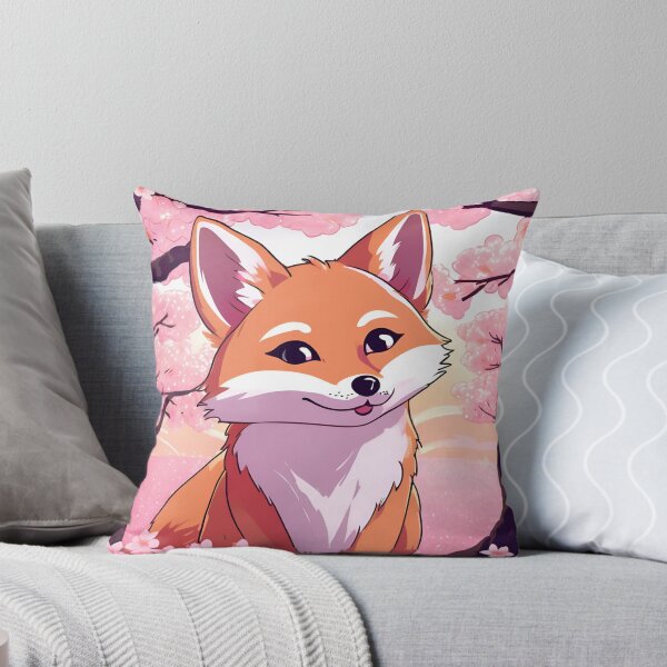 Item preview, Little Japanese Kawaii Fox Sakura Flowers designed and sold by Gina-Rosa.
