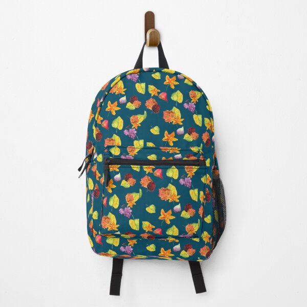 Item preview, Fruits and Leaves Petroleum Blue designed and sold by CatandColours.