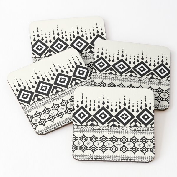 Item preview, Seamless pattern  hand drawn hexagon and a square circle border design  designed and sold by Wunnipaogtun.