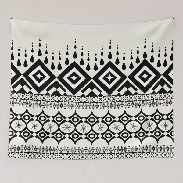 Item preview, Seamless pattern  hand drawn hexagon and a square circle border design  designed and sold by Wunnipaogtun.