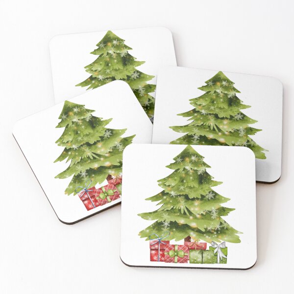 Item preview, Presents under Christmas tree watercolor designed and sold by pinkyfish1010.