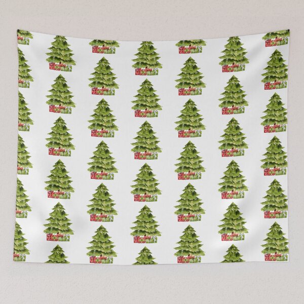 Item preview, Presents under Christmas tree watercolor designed and sold by pinkyfish1010.
