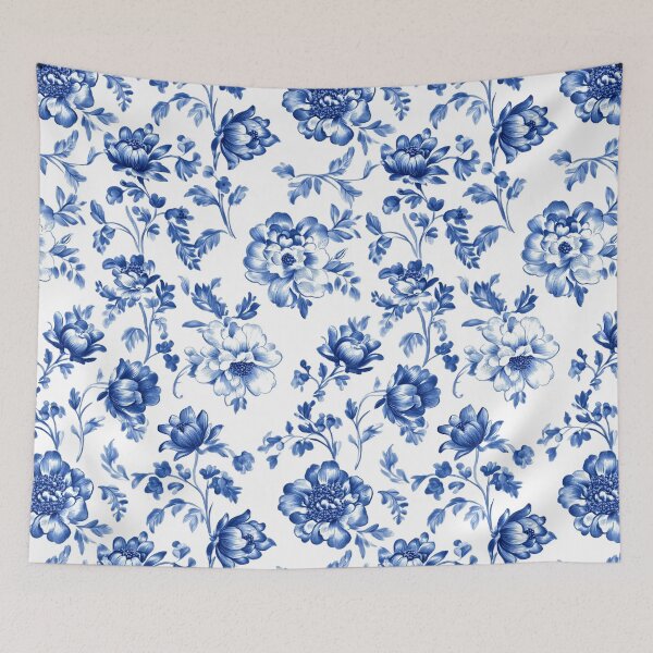 Item preview, Classic delftware Blue and White Floral Pattern designed and sold by ajo-rb.