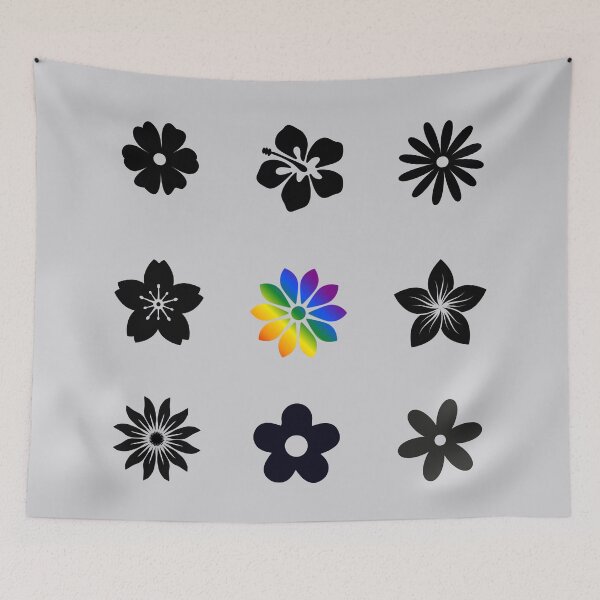 Item preview, Grid design Floral, classic pride flag, wild flowers, grid pattern, Floral, flowers, calmness, pridebeproud, pride, nature, selfcare, botanical,  designed and sold by PrideBeProud.