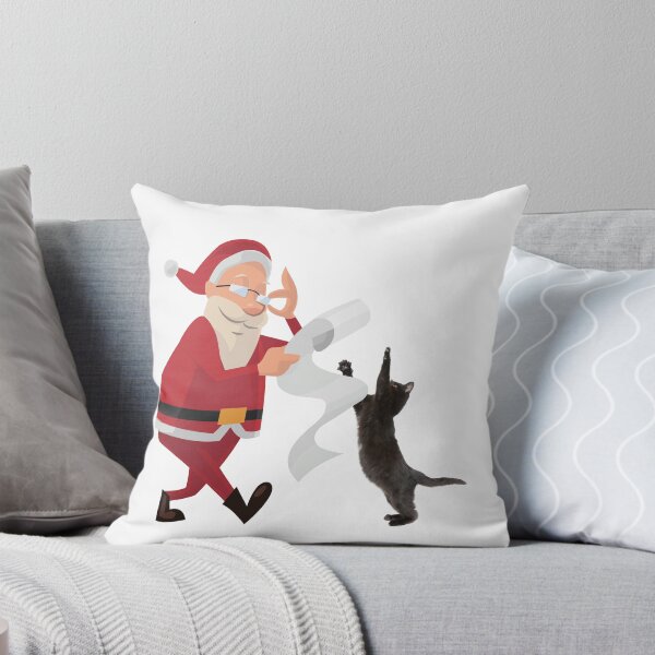 Item preview, Santa’s Naughty List with Playful Black Cat designed and sold by memisiArt.