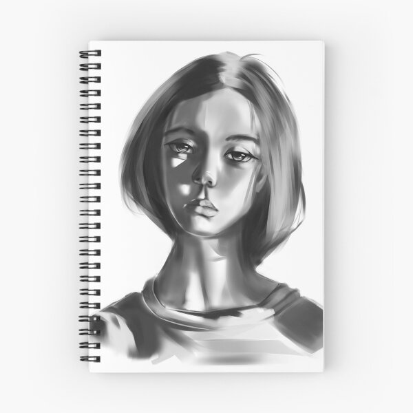 Aperçu de l'œuvre Peinture en niveaux de gris pour cheveux courts créée et vendue par Wish Design.