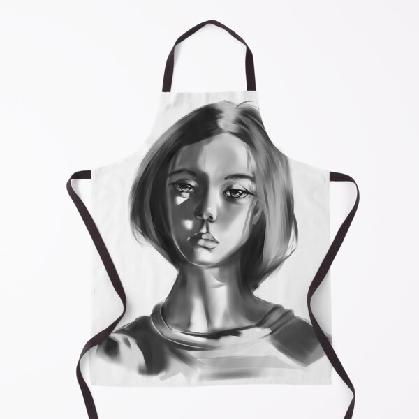 Item preview, Short hair grey scale painting designed and sold by Wish Design.